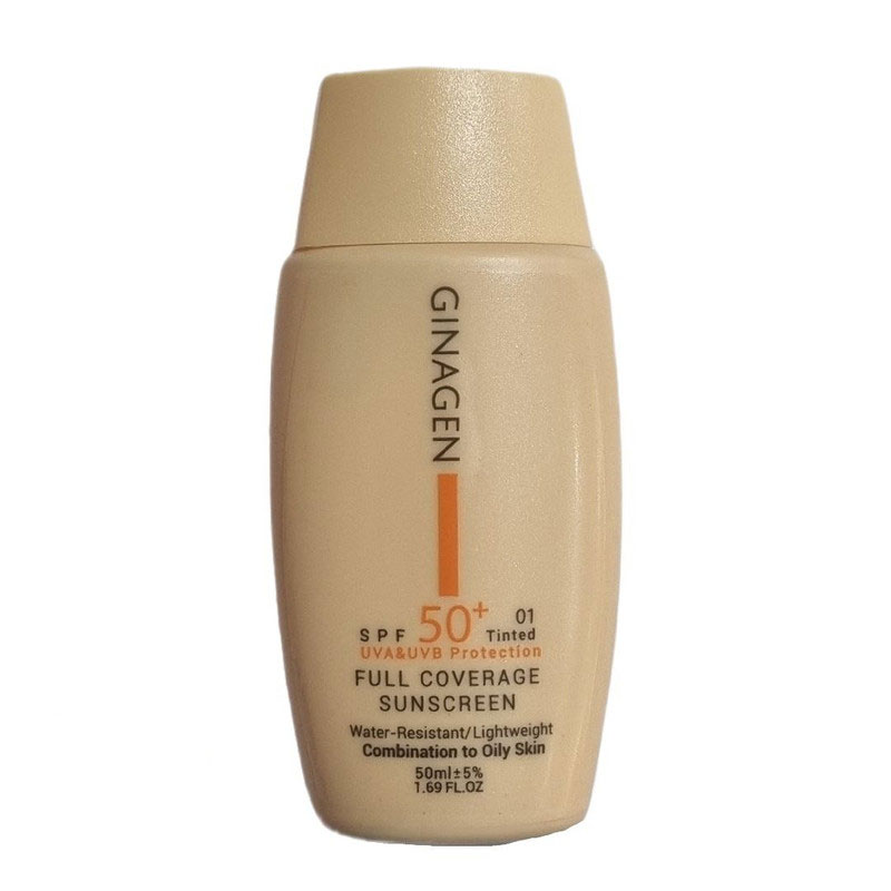 18015-00 کرم ضد آفتاب رنگی پوست چرب و مختلط کد 01 50 میل ـ ژیناژن - Image 1