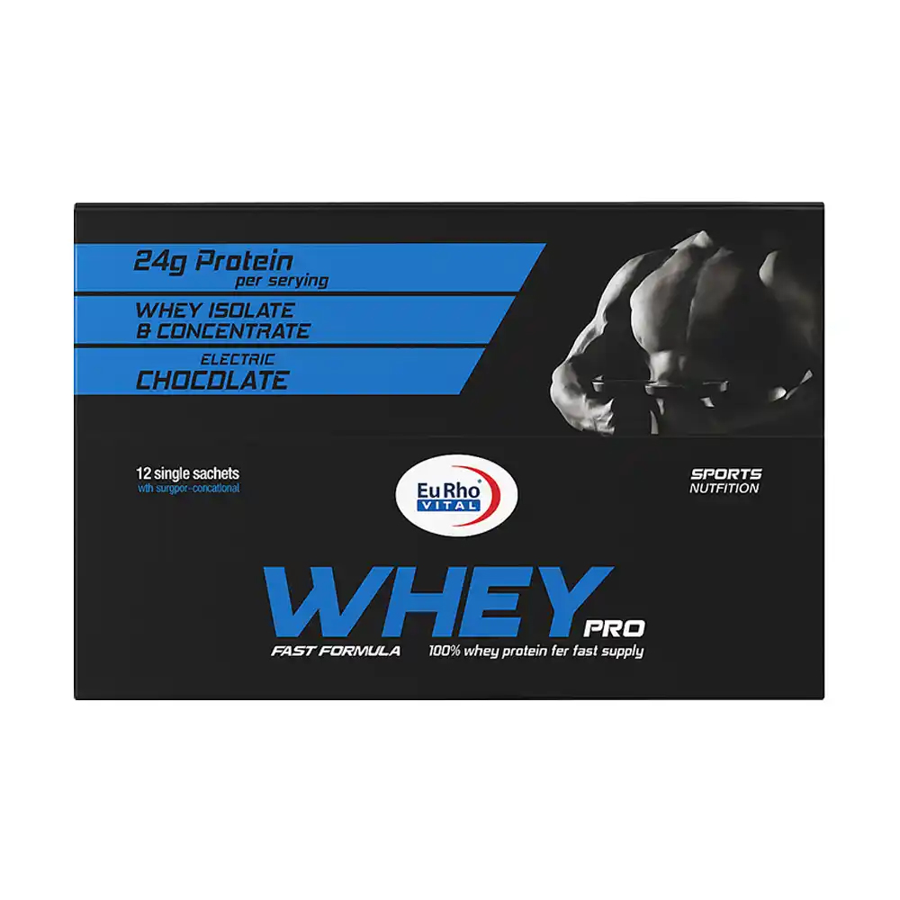 48884-00 ساشه وی پروتئین با طعم شکلات 30 گرم 12 عددی ـ یوروویتال - Image 1