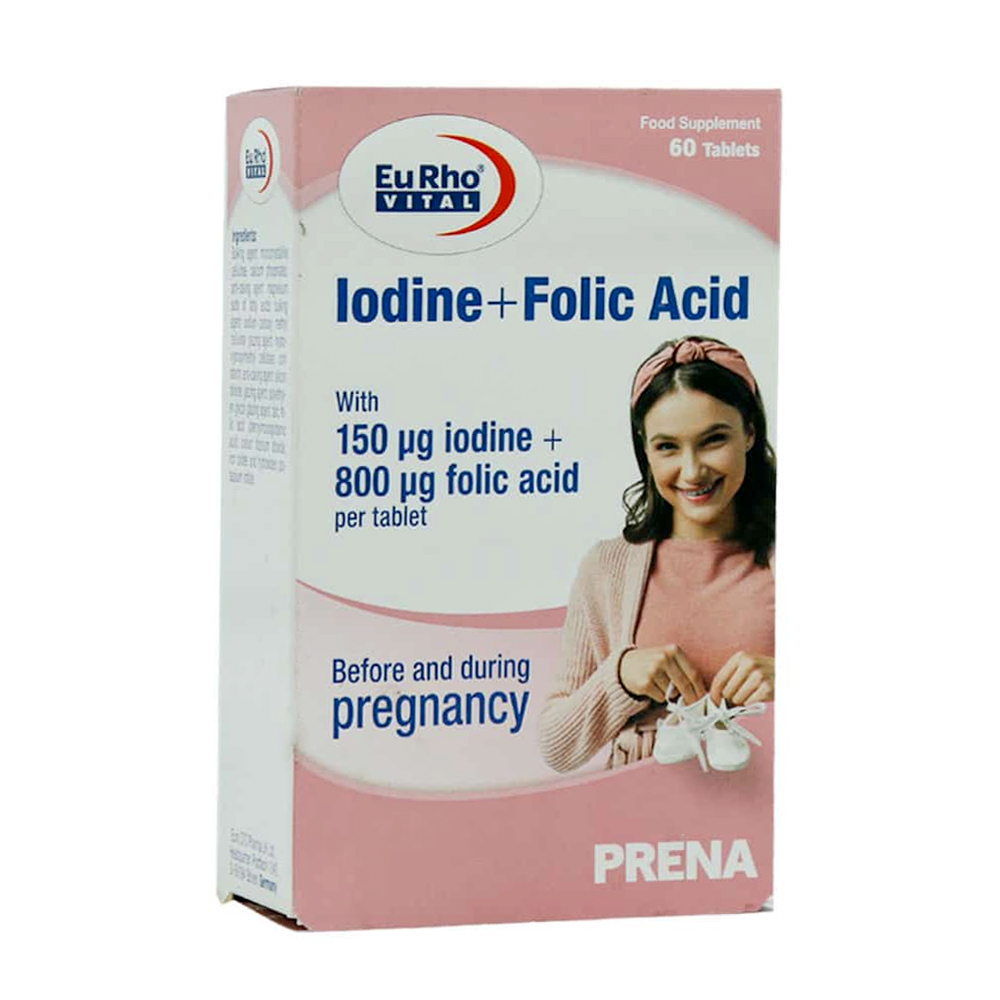 77645-00 قرص ید + فولیک اسید 60 عددی ـ یوروویتال - Image 1